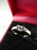 18ct white gold princess cut single stone diamond ring of approx 35pts