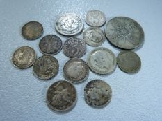 Collection of silver coins Uk & USA to include USA V cents 1897, 1920 Florin and threepences (
