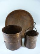 Grain Measures (Metal indian grain measures Early 20th Century) Along with a metal early basin