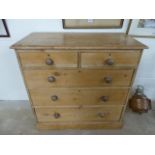 Antique pine chest of 5 drawers A/F