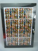 Framed rare 1960s Noddy stickers once used for making crackers