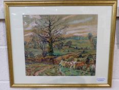 William Lyons-Wilson 1892 - 1961. Watercolour of Ash Farm Tiverton