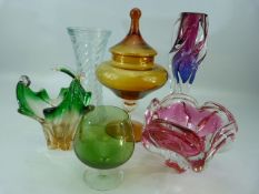 Selection of Unusual Murano style Glassware