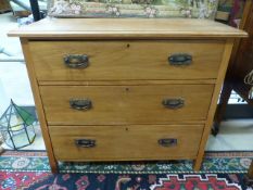 Satinwood chest of three drawers