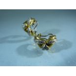 Pair of 18ct yellow gold and diamond earrings