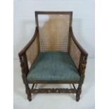 Lattice tub chair - with barley twist fronts