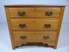 Satinwood chest of three drawers