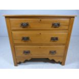 Satinwood chest of three drawers