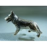 Sterling silver figure of a German Shepherd. Weight approx 21.7g