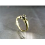 9ct yellow gold Diamond Solitaire ring. Approx weight - 1.7g UK - L