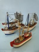 Model Pond Yachts - Three matching and one other smaller (4)