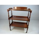 Good Mahogany antique Buffet / serving trolley - over three tiers