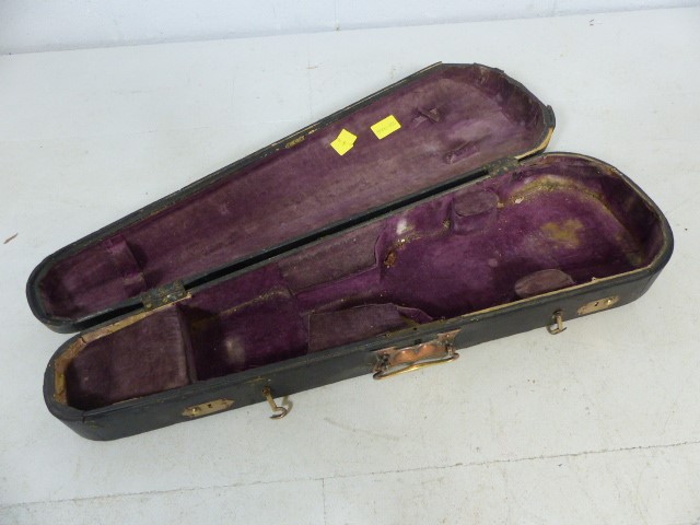 Wooden violin case with copper Art Nouveau fittings - Image 3 of 3