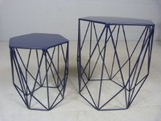 Navy M&S nest of metal tables