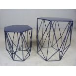 Navy M&S nest of metal tables