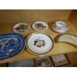 Small selection of antique china to include an Antique Blue and White platter
