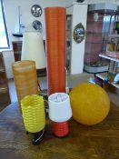 Large selection of vintage lampshades