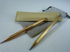 Two Cross Ball point pens - Marked Rolled Gold.