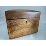 Antique tea caddy with brass turned knops