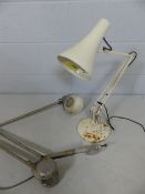 Two vintage angle poise lamps - one unpainted