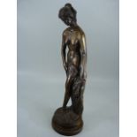 Bronze sculptor of a Lady sign Alber to base with Foundry Stamp C/A