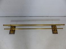Arts and Crafts brass hanging rack/drier - for being hung above an AGA.