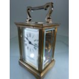 Early 20th Century brass cased timepiece carriage clock