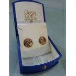 Pair of Clogau Gold earrings of floral sprays.