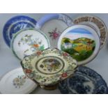 Antique plates to include Spode, Wedgwood, Villeroy and Boch and also a 19th century Blue and