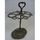 Metal umbrella stand in the oriental style