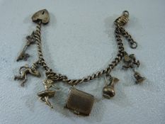 Small hallmarked silver bracelet with eight charms