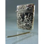 Silver (sterling) embossed vest case weight approx 22g