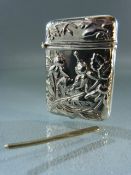 Silver (sterling) embossed vest case weight approx 22g