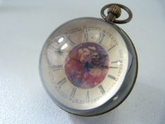 Brass and glass desk ball clock