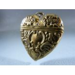 Brass heart-shaped vesta case weight approx 12.5g