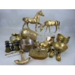 Selection of Brassware to include oriental types etc