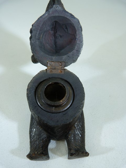 Novelty Black Forest bear in the form of an Inkwell - Hinged Cover and glass eyes - Image 7 of 15