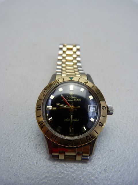 Zodiac Aerospace GMT Gold Bezel Military watch issued to Vietnam Pilots - Image 2 of 7