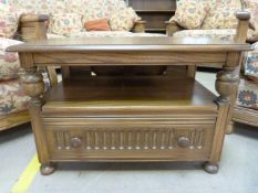 Darkwood Ercol TV cabinet with drop back