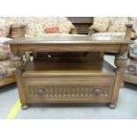 Darkwood Ercol TV cabinet with drop back