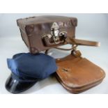 Transport Interest - Vintage bus drivers hat, coin bag and a small leather case