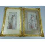 Pair of prints in Gilt frames