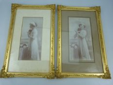 Pair of prints in Gilt frames