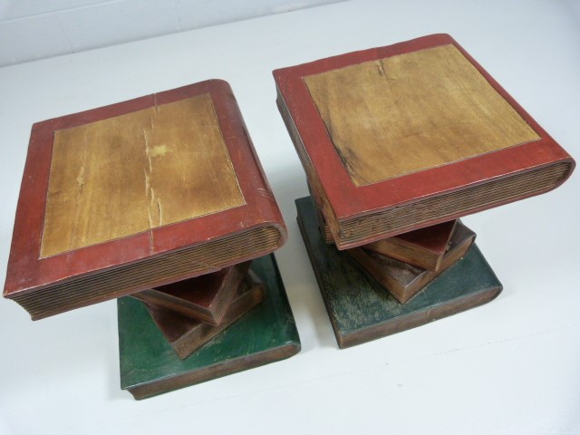Pair of bedsides in the form of stacking books - Image 2 of 7