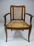 Lattice seat open armed side chair