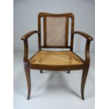 Lattice seat open armed side chair