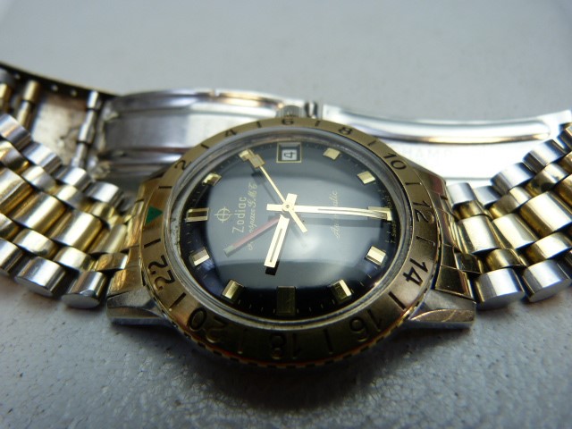 Zodiac Aerospace GMT Gold Bezel Military watch issued to Vietnam Pilots - Image 7 of 7