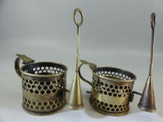 Silver plated chamber sticks by Harrison Fisher & Co.