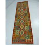 Vegetable Dye wool chobi Kelim Runner 208 x 62