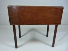 Antique mahogany drop leaf side table with single drawer